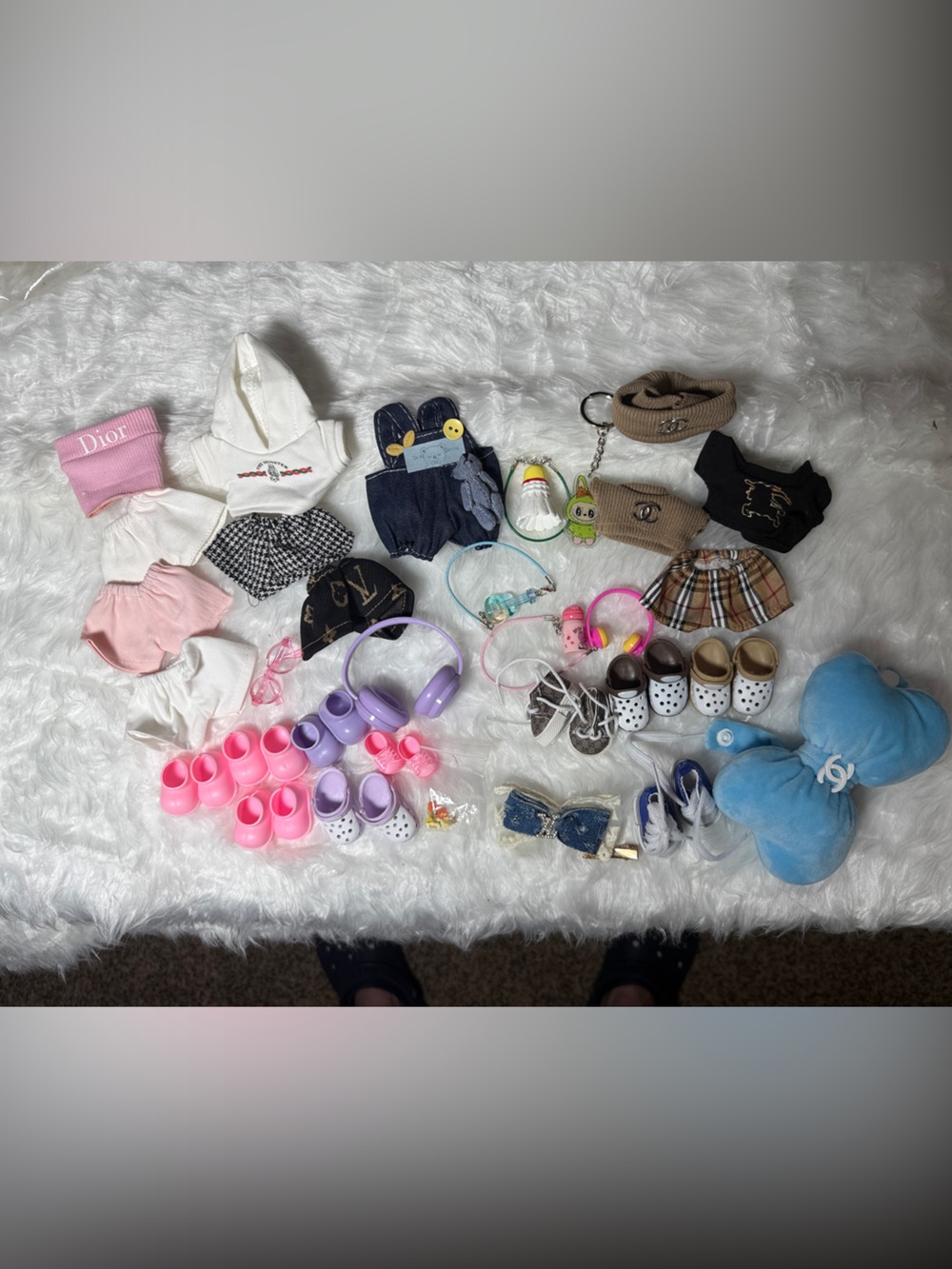 Labubu Assorted Accessories Lot in Pink, Purple, White, Blue, Tan